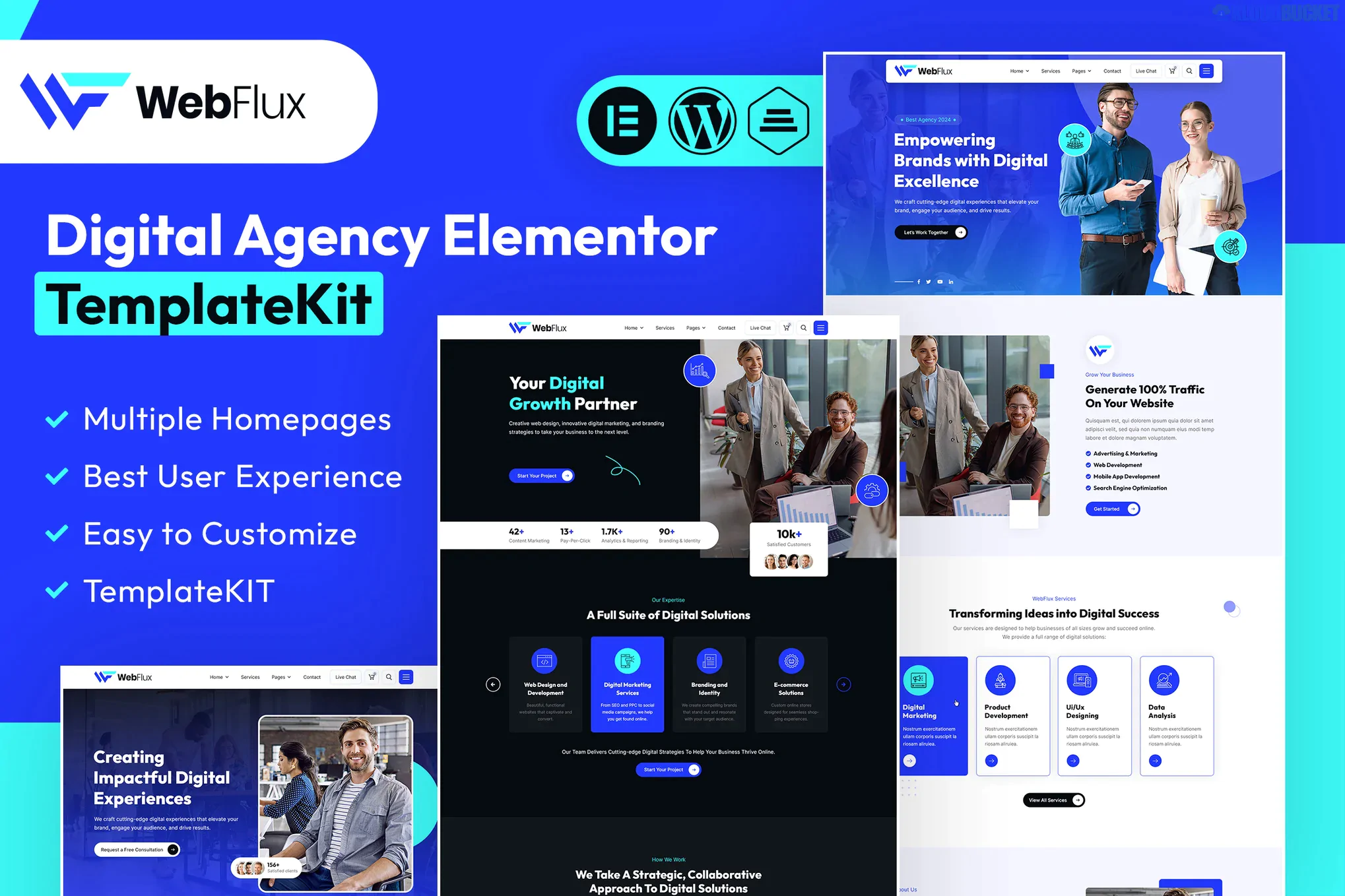 WebFlux  - Digital Agency Elementor Template Kit