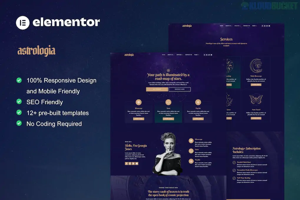 Astrologia - Horoscope Astrology Elementor Template Kit