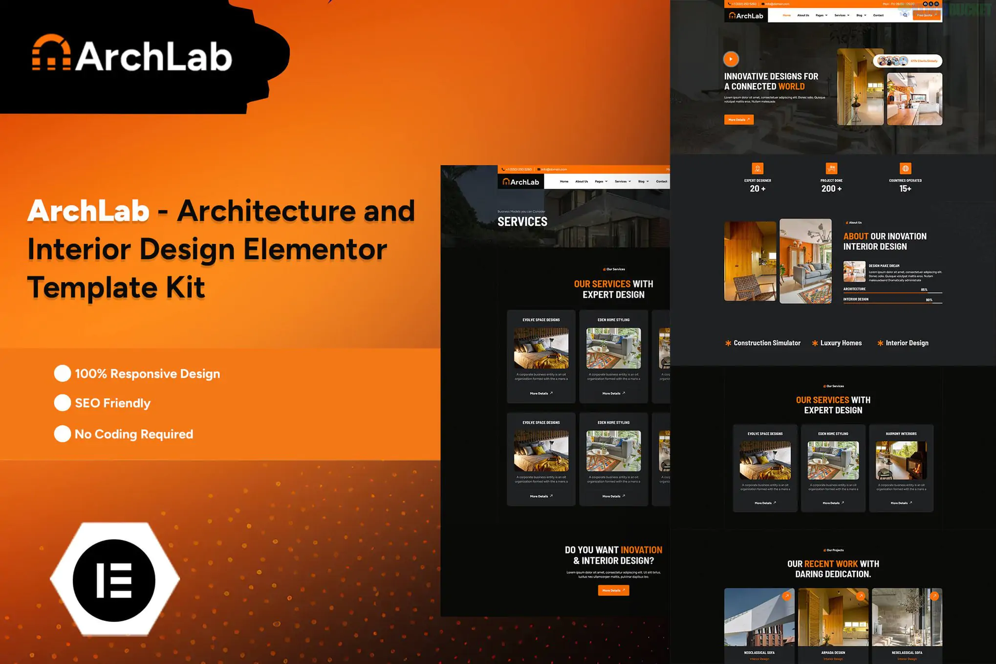 ArchLab - Architecture & Interior Design Elementor Pro Template Kit 1.2.1