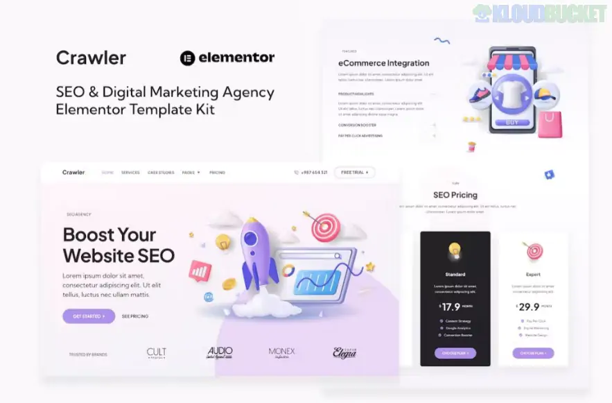 Crawler - SEO & Digital Marketing Agency Elementor Template Kit