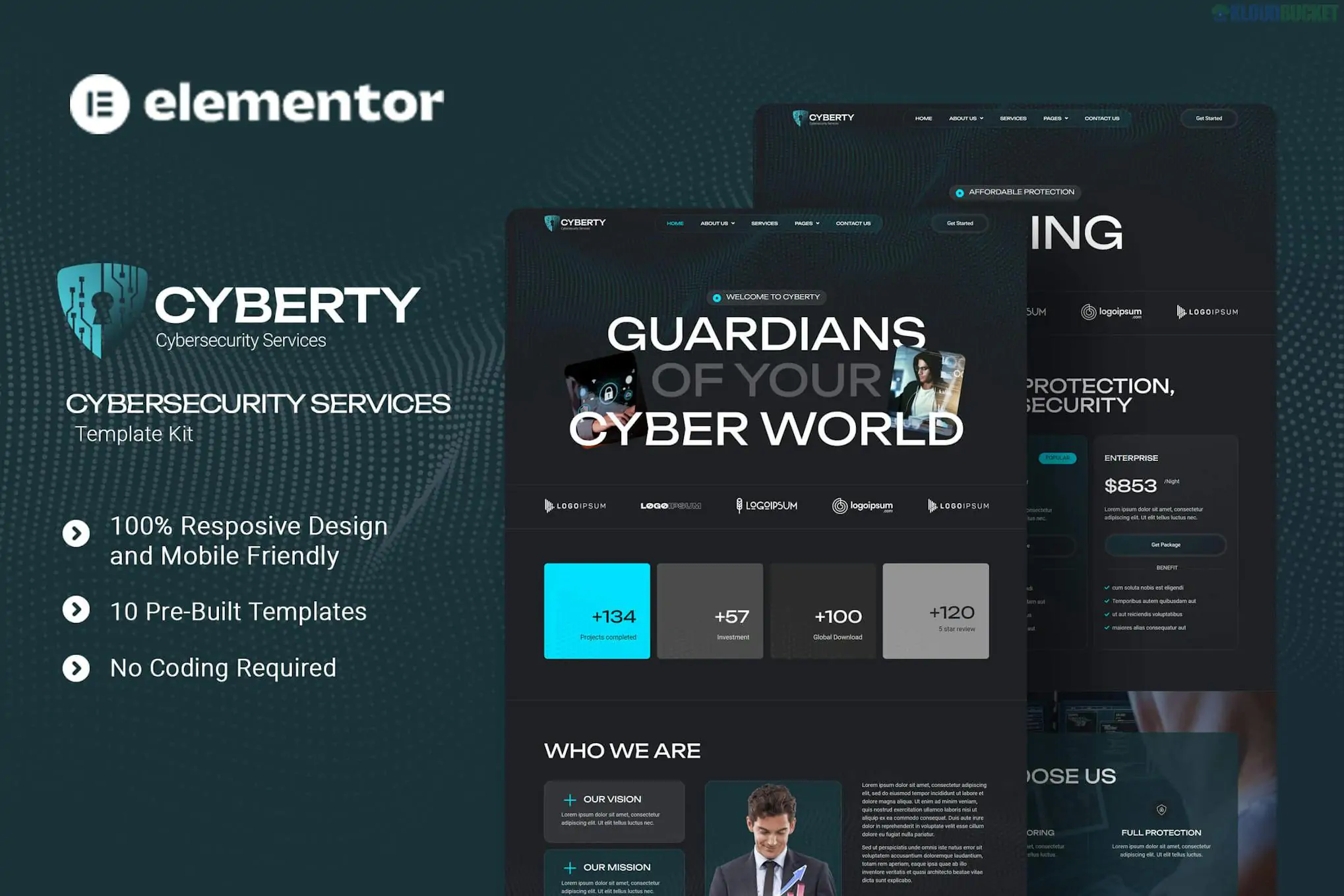 Cyberty - Cyber Security Service Elementor Template Kit 1.1.1