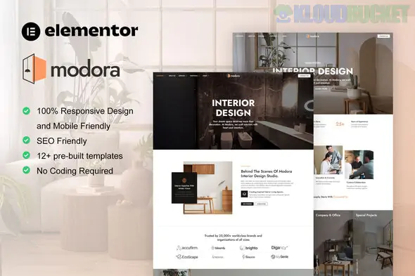 Modora - Interior Design & Architecture Service Elementor Pro Template Kit 1.1.0