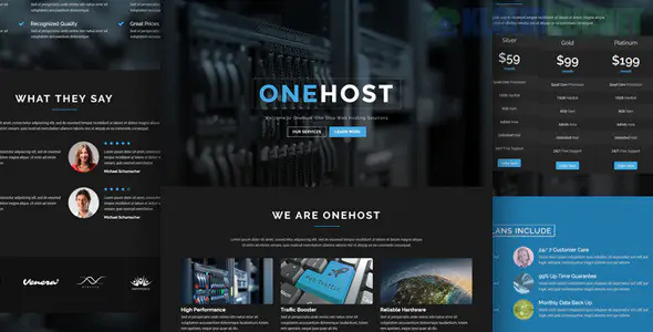 Onehost - One Page WordPress Hosting Theme 1.3.9