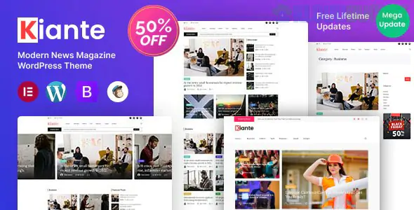 Kiante - Newspaper Magazine Blog Multi-Purpose Elementor WordPress Theme 1.0.3