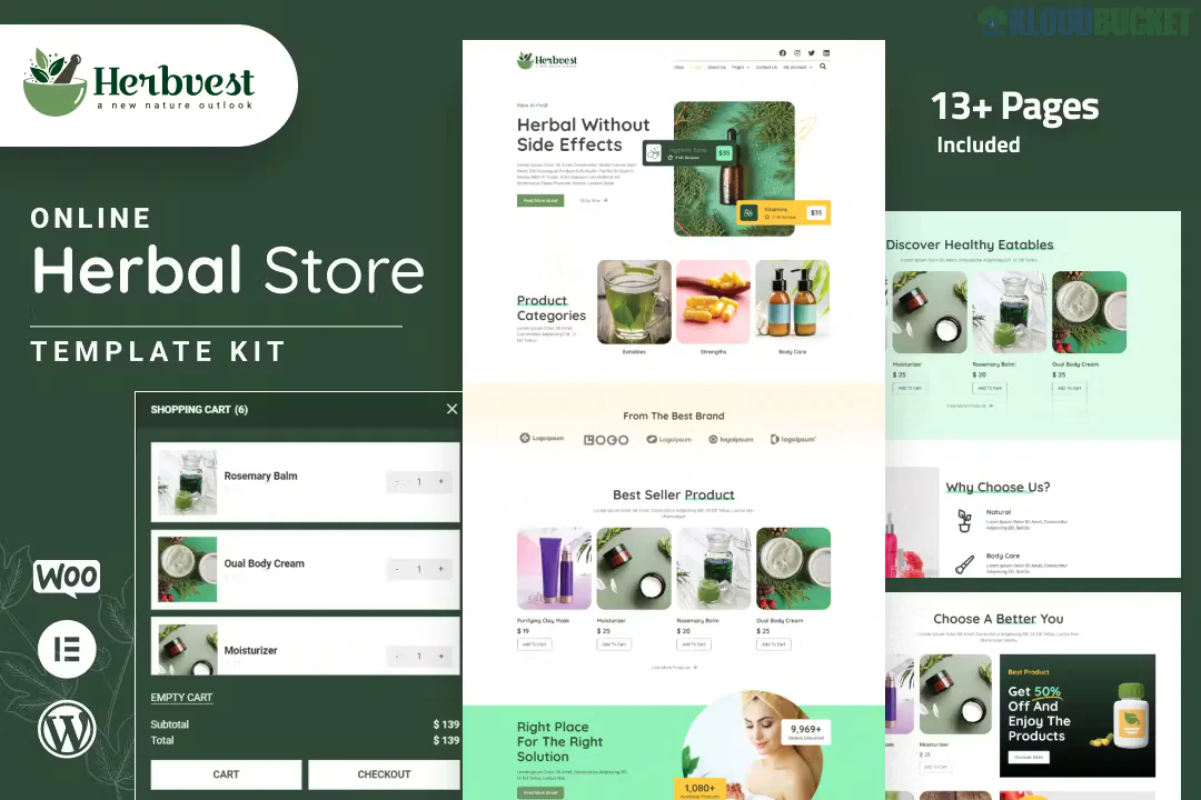 Herbvest Herbal Store Elementor Pro Template Kit