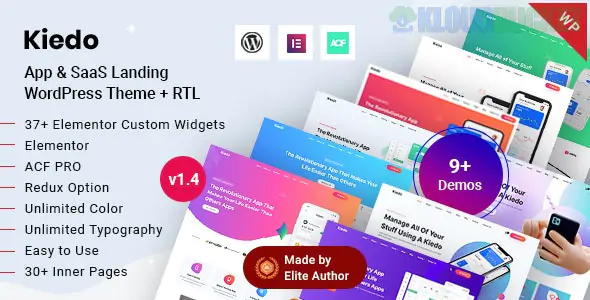 Kiedo - App & SaaS Software Landing WordPress Theme 2.0