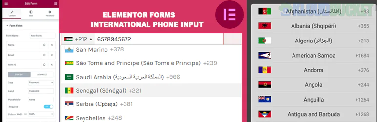 Telephone field for Elementor Forms Pro 1.5.1