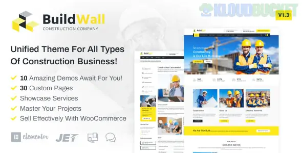 BuildWall - Construction Company Elementor WordPress Theme 1.3.1