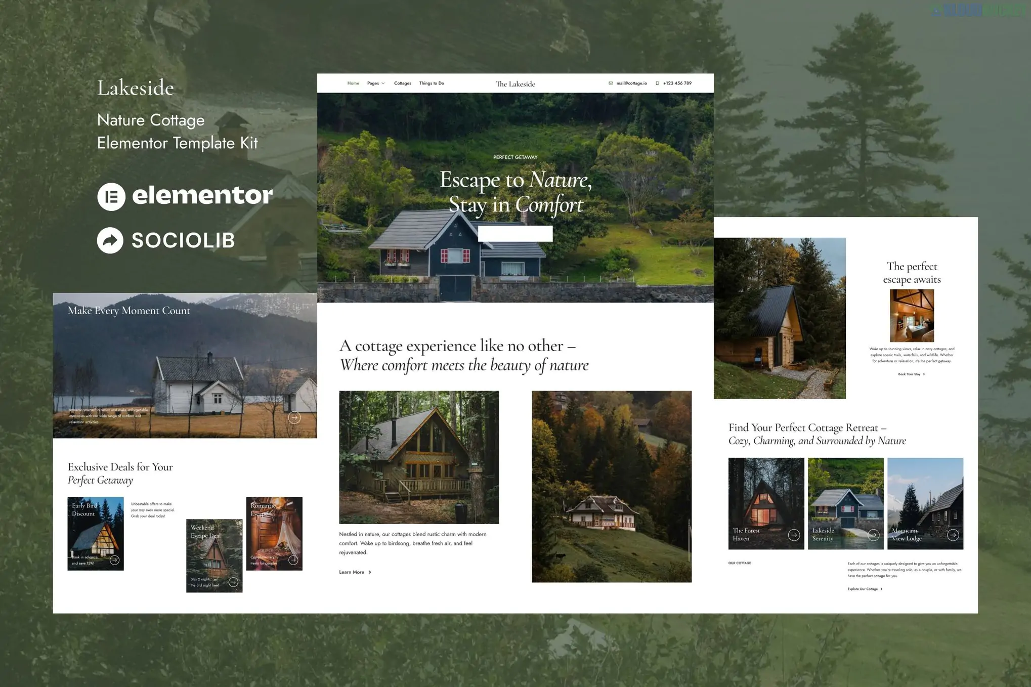 Lakeside - Nature Cottage Elementor Template Kit 4.2.1