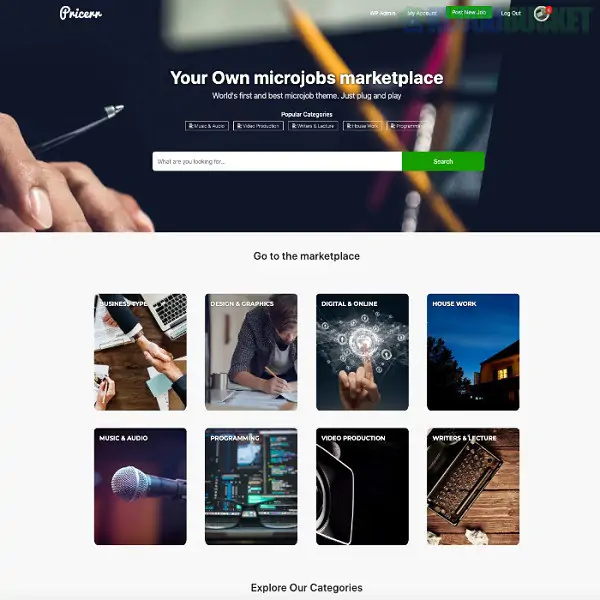 Pricerr Theme - WordPress Microjobs Marketplace Theme 6.4.1.3
