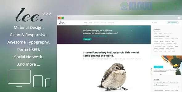 Lee Blog. Minimal and Creative WordPress Theme 2.2