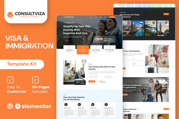Consultviza - Immigration & Visa Consulting Elementor Template Kit 1.1.0