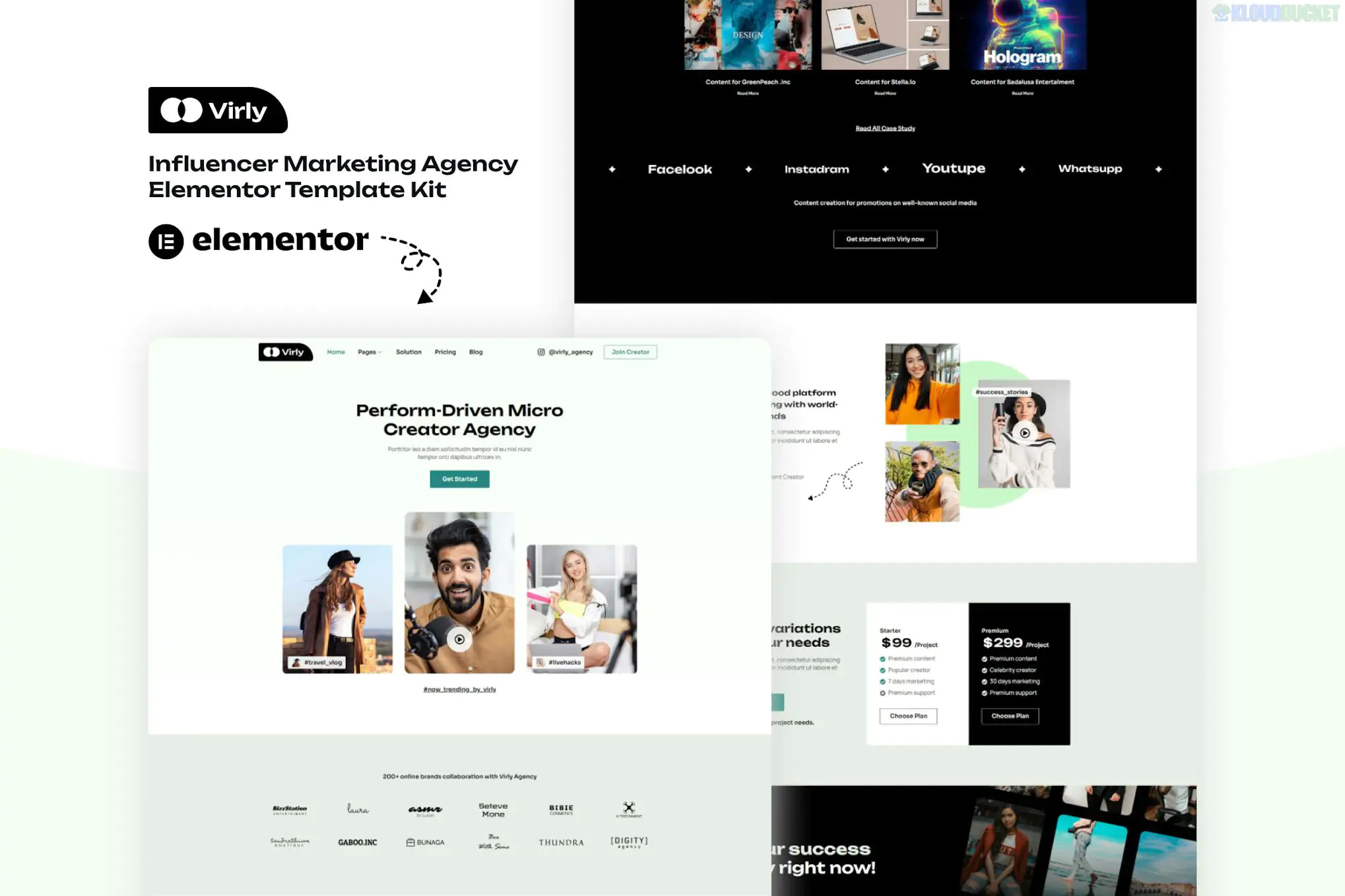 Virly - Influencer Marketing Agency Elementor Template Kit 1.1.1