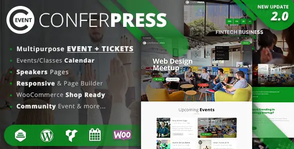 ConferPress - Multipurpose Event Tickets WordPress Theme 2.8.2