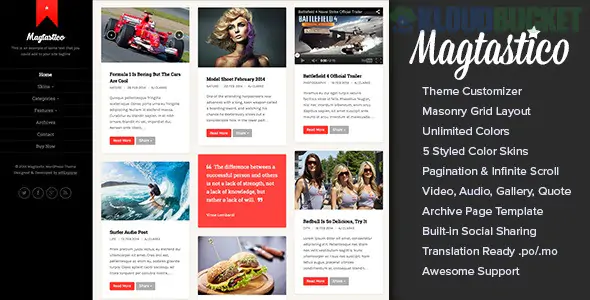 Magtastico Responsive Masonry Blog WordPress Theme 1.5