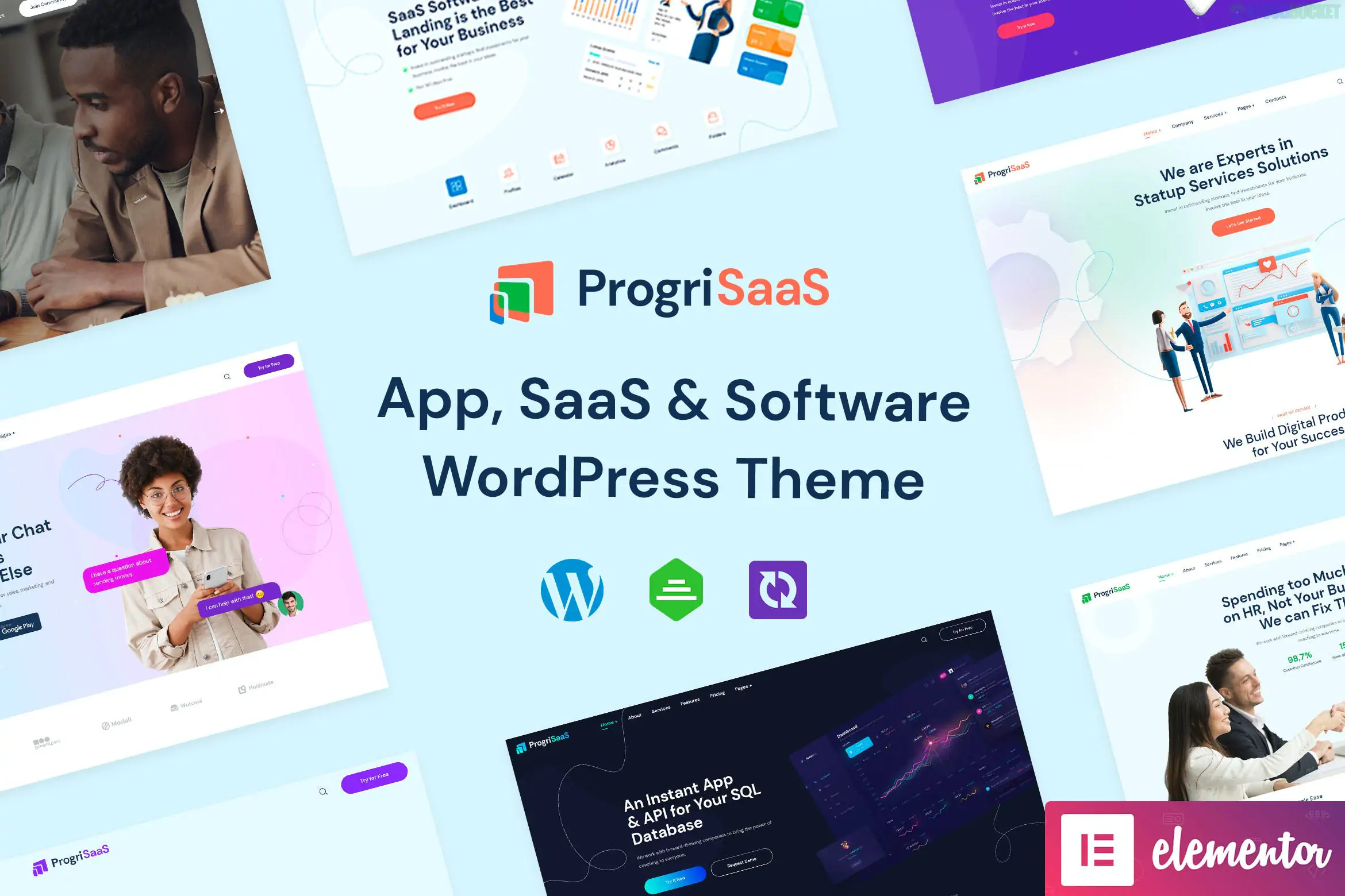 ProgriSaaS - Creative Landing Page WordPress Theme 1.1.0