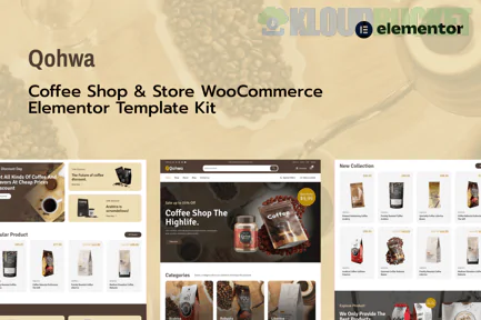 Qohwa - Coffee Shop & Store Ecommerce Elementor Pro Template Kit 1.1.2