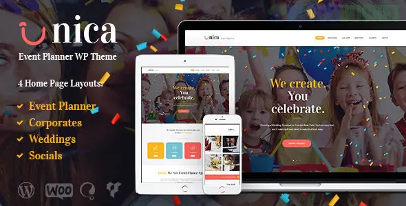 Unica - Event Planning Birthday & Wedding Agency WordPress Theme 1.4.1