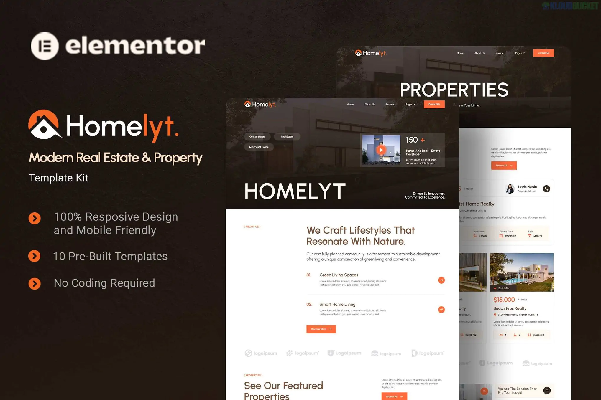 Homelyt - Modern Real Estate & Property Elementor Template Kit 1.0.1