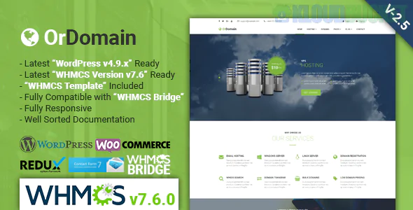OrDomain | Responsive WHMCS Hosting WordPress Theme 2.5