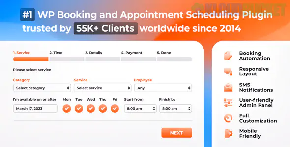 Bookly PRO Appointment Booking and Scheduling Software System 8.7