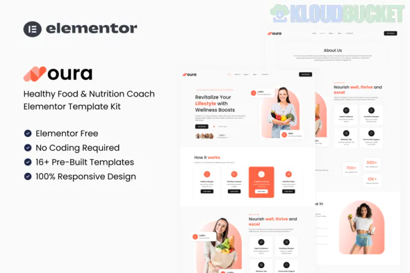 Noura - Healthy Food & Nutrition Coach Elementor Template Kit 2.1.1