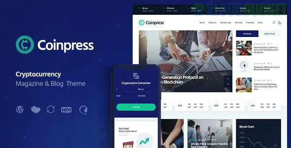 Coinpress | ICO Cryptocurrency Magazine & Blog WordPress Theme 1.0.14