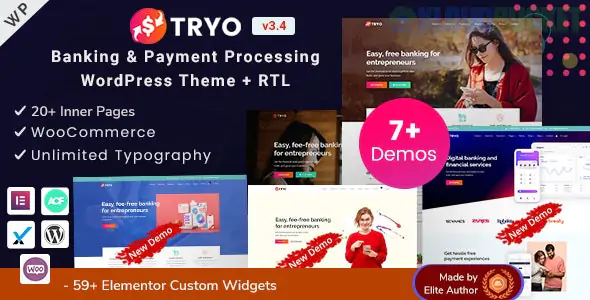 Tryo - Banking, Money Transfer & Currency Exchange WordPress Theme 3.4