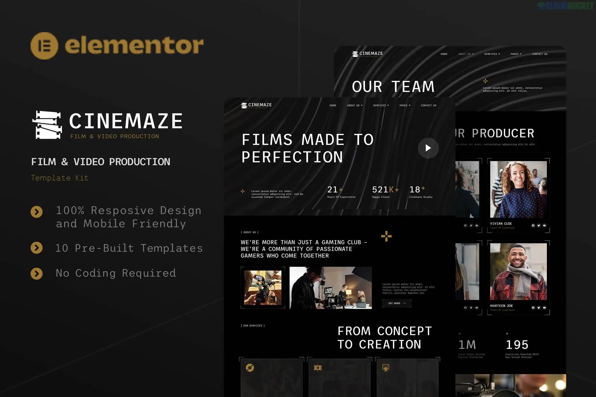 Cinemaze - Film & Video Production Elementor Template Kit 1.0.4