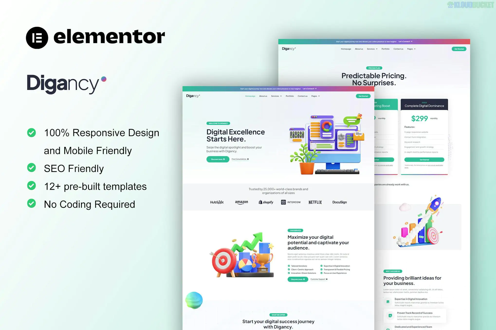 Digancy - Digital Agency Elementor Template Kit 1.0.1