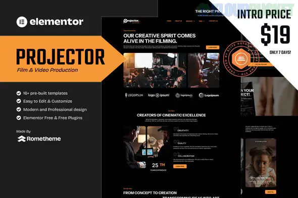 Projector - Film & Video Production Elementor Template Kit 1.0.1