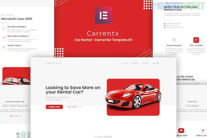 Carrentx - Car Rental Elementor Template Kit