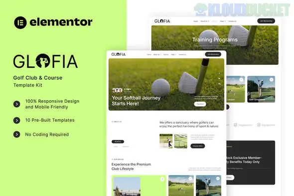 Glofia - Golf Club & Course Elementor Template Kit 1.1