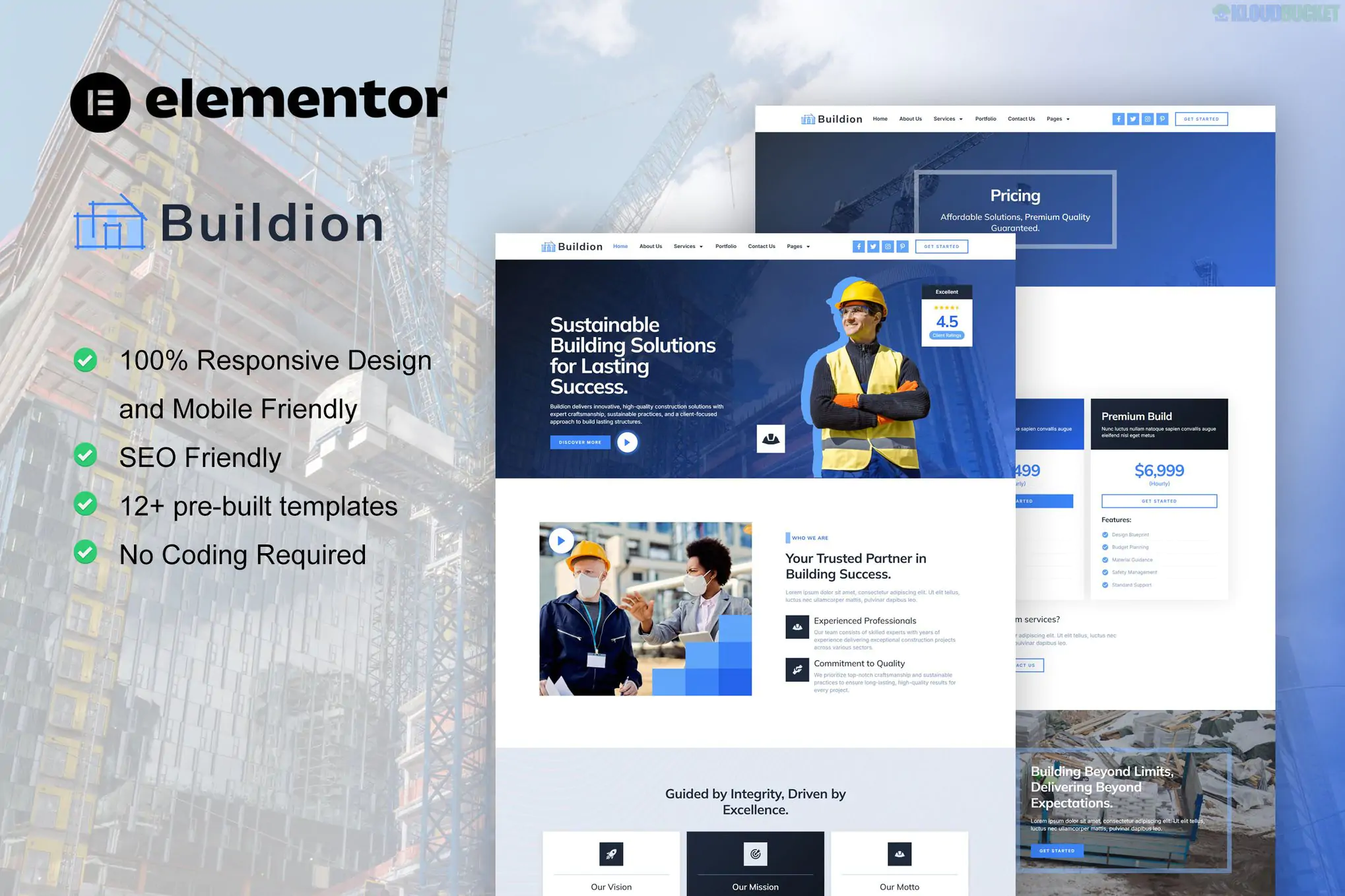 Buildion - Construction & Building Service Elementor Pro Template Kit 1.1.1
