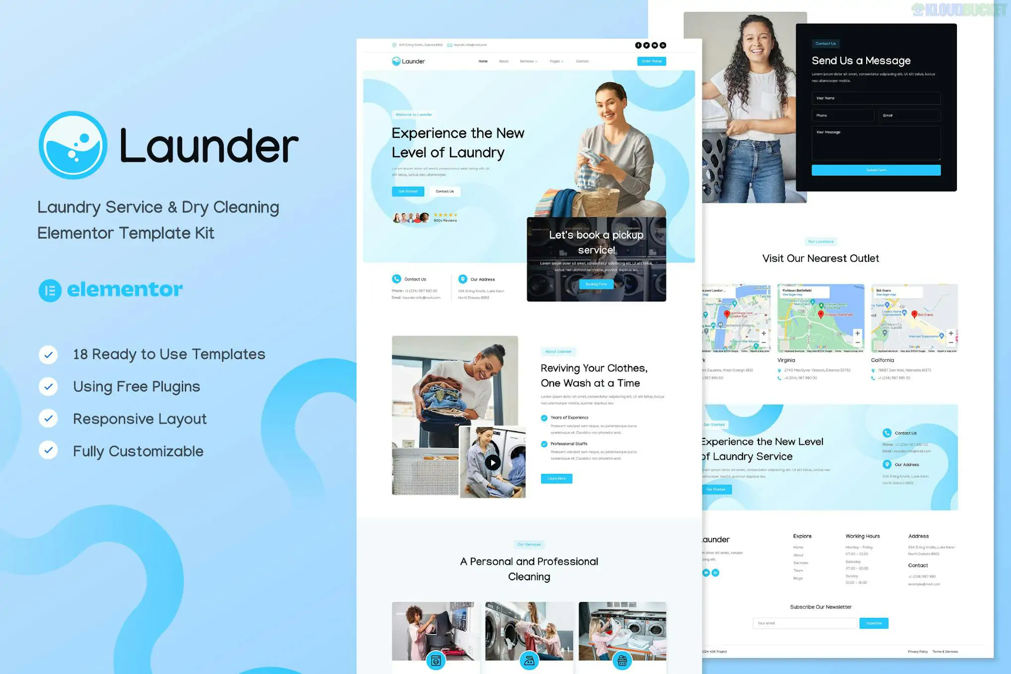 Launder - Laundry Service & Dry Cleaning Elementor Template Kit 1.1.1