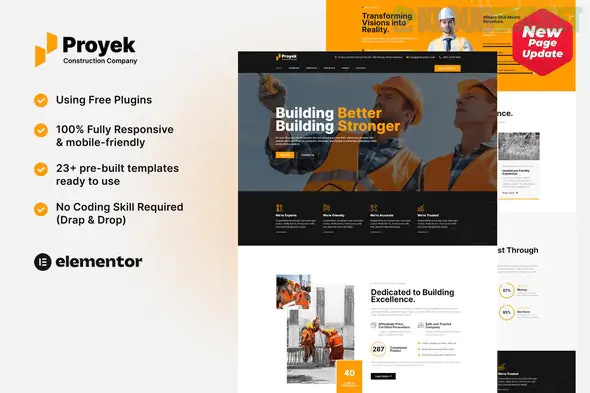 Proyek - Construction Elementor Template Kit 1.1.1