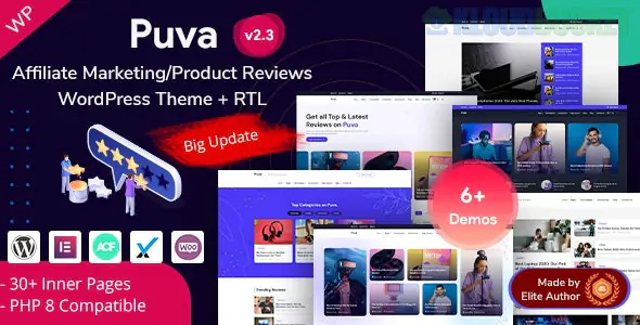 Puva - Online Blogging & Affiliate Product Reviews WordPress Theme 3.1