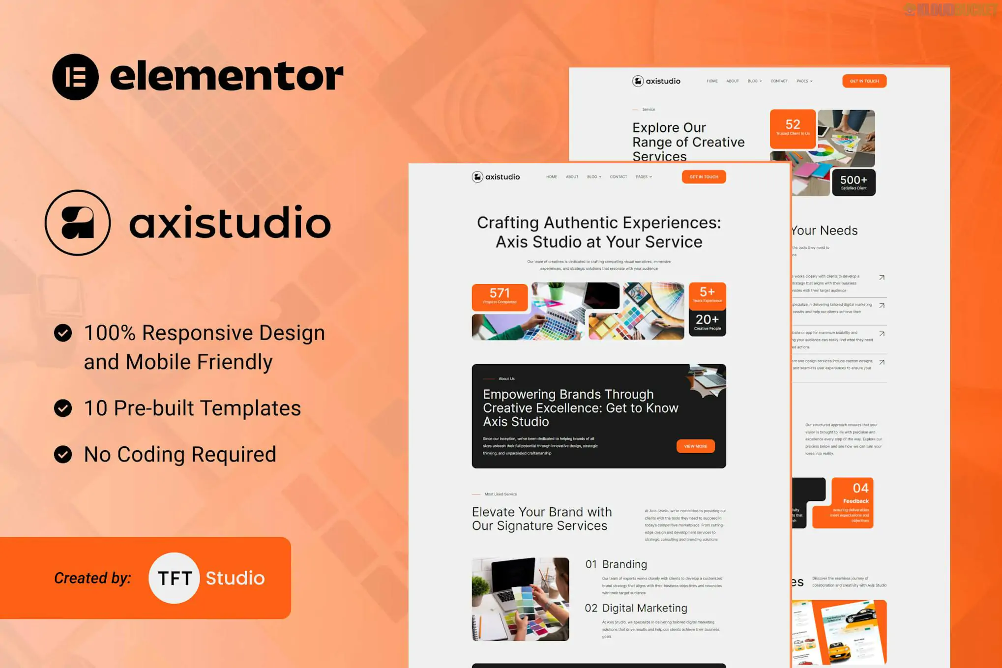 Axistudio - Branding & Creative Studio Elementor Template Kit 1.3