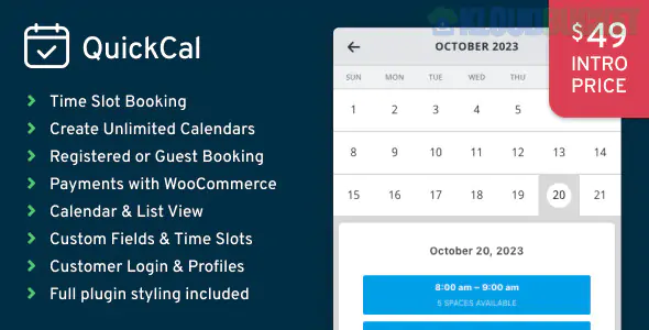 QuickCal - Appointment Booking Calendar for WordPress 1.0.16