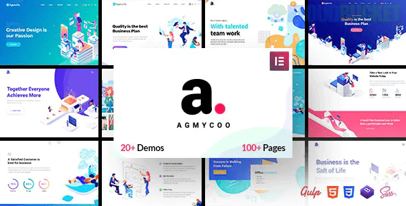 Agmycoo - Isometric Startup Creative Digital Agency WordPress Theme 2.3