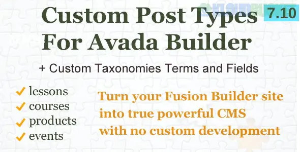 Custom Post Types, Taxonomies and Fields for Avada Builder 7.11.0