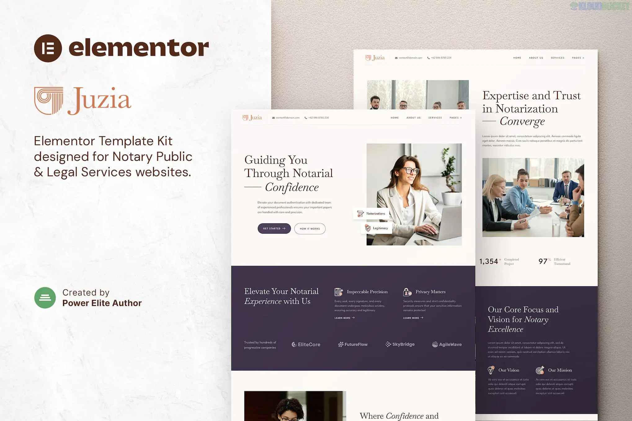 Juzia – Notary Public & Legal Services Elementor Template Kit