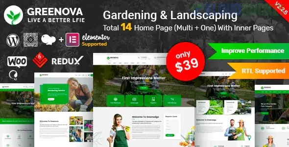 Greenova - Gardening & Landscaping WordPress Theme 2.3.5