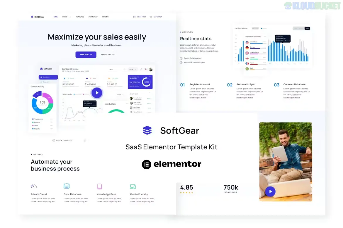 SoftGear - SaaS Elementor Template Kit 1.1.1