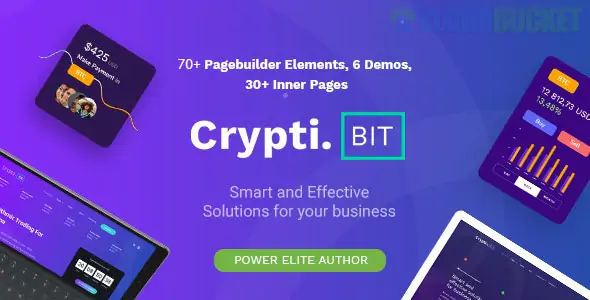 CryptiBIT - Technology, Cryptocurrency, ICO/IEO Landing Page WordPress Theme 1.4.1