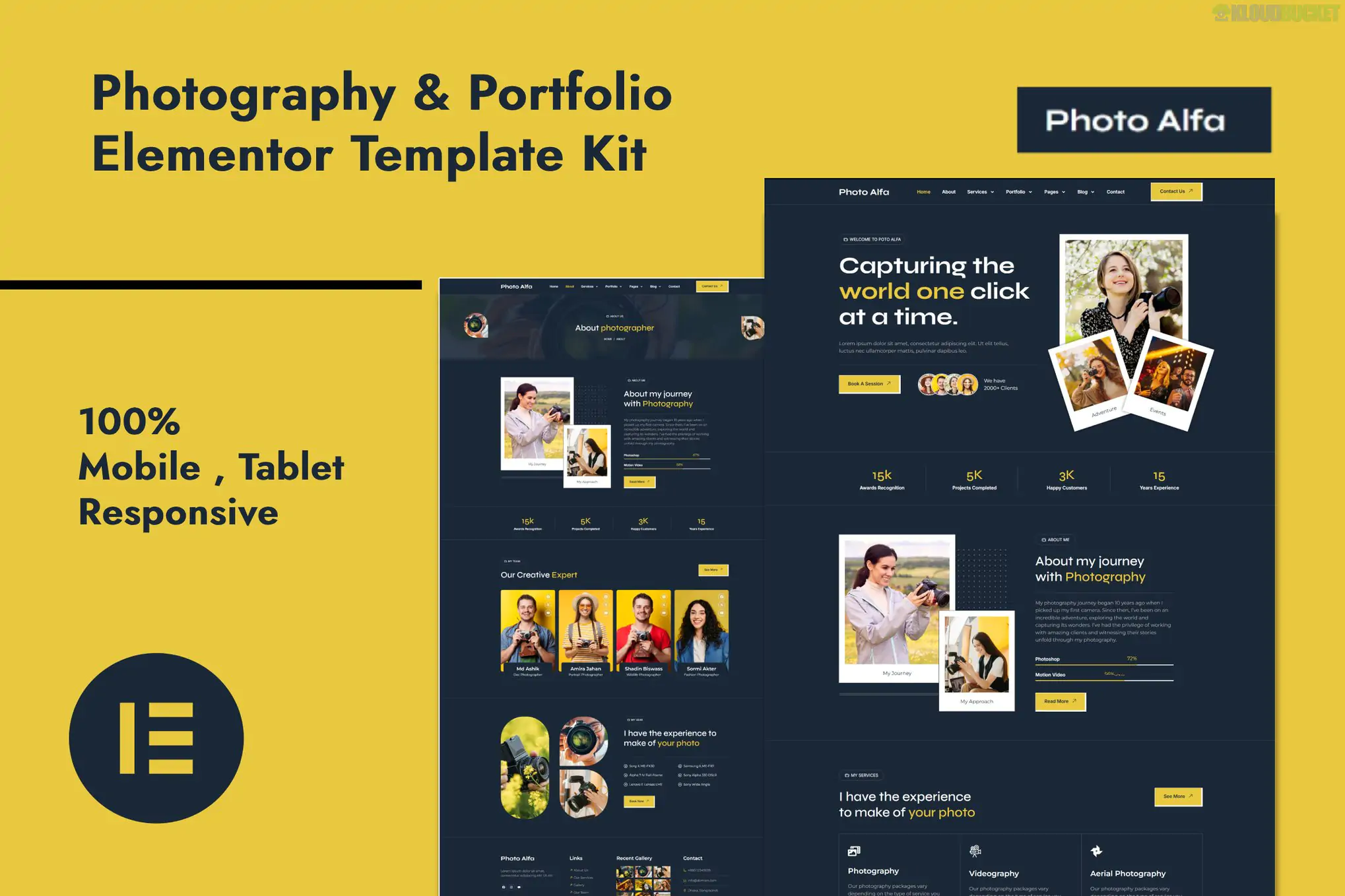 Photo Alfa - Photography & Portfolio Elementor Pro Template Kit 1.0.1