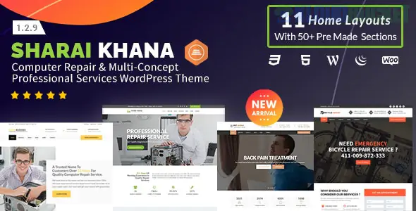 Sharai Khana - Computer Repair & Multi-Concept Professional Services WordPress Theme 1.3.5