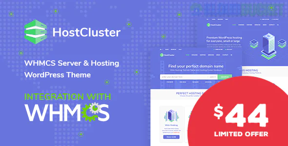 HostCluster | WHMCS Server & Hosting WordPress Theme 2.5