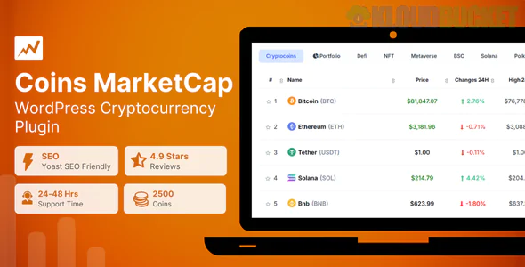 Coins MarketCap – WordPress Cryptocurrency Plugin 5.1