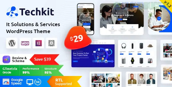 Techkit - Technology & IT Solutions WordPress Theme 1.6